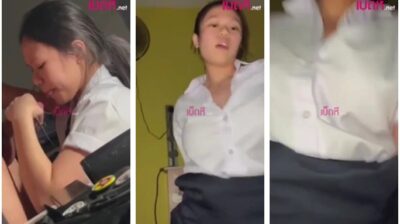 หลุดน้องออย สาวนักเรียนมัธยมนมสวยตั้งเต้า จุกนมชมพู ขึ้นขย่มเย็ดโยกควยอย่างเสียว เย็ดสดคาชุดฟิน ๆ