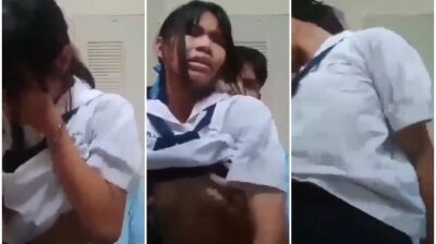 วัยรุ่นใจเเตก นักเรียนม.ต้น แอบมาเย็ดกันในห้องน้ำโรงเรียน