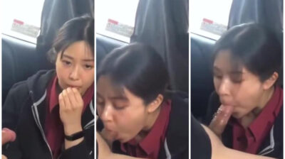 นักเรียนแอบอมควย ให้แฟนหลังรถตอนไปทัศนศึกษา จับโม๊คควยรีบเร่งจนแตกคาปาก