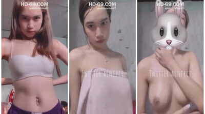 น้องใบข้าว นักเรียนม.ปลาย ตั้งกล้องเบ็ดหีส่งให้แฟนดู ขาวเนียนหุ่นดีขนหมอยหีกำลังขึ้น