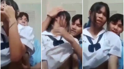 โดดเรียนมาเย็ด อยากเสียตัวแอบนัดเย็ดกันในห้องน้ำคาชุดนักเรียน