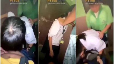 รุมเย็ดหีเพื่อนนักเรียน หญิง 1 ชาย 2 เย็ดกันในห้องน้ำโรงเรียน ครางเสียวหีเบา ๆ เดี๋ยวครูได้ยิน