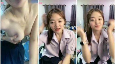 น้องมิ้นเด็กมอปลาย ถอดท่อนบนโชว์นมอมชมพู เต้นยั่วควยกลางไลฟ์สด เขี่ยหัวนมร้องครางเสียว